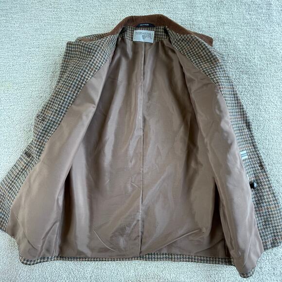 🔥VTG International Scene Wool Houndstooth Tweed Blazer Jacket Preppy Women 5/6 - Picture 5 of 16
